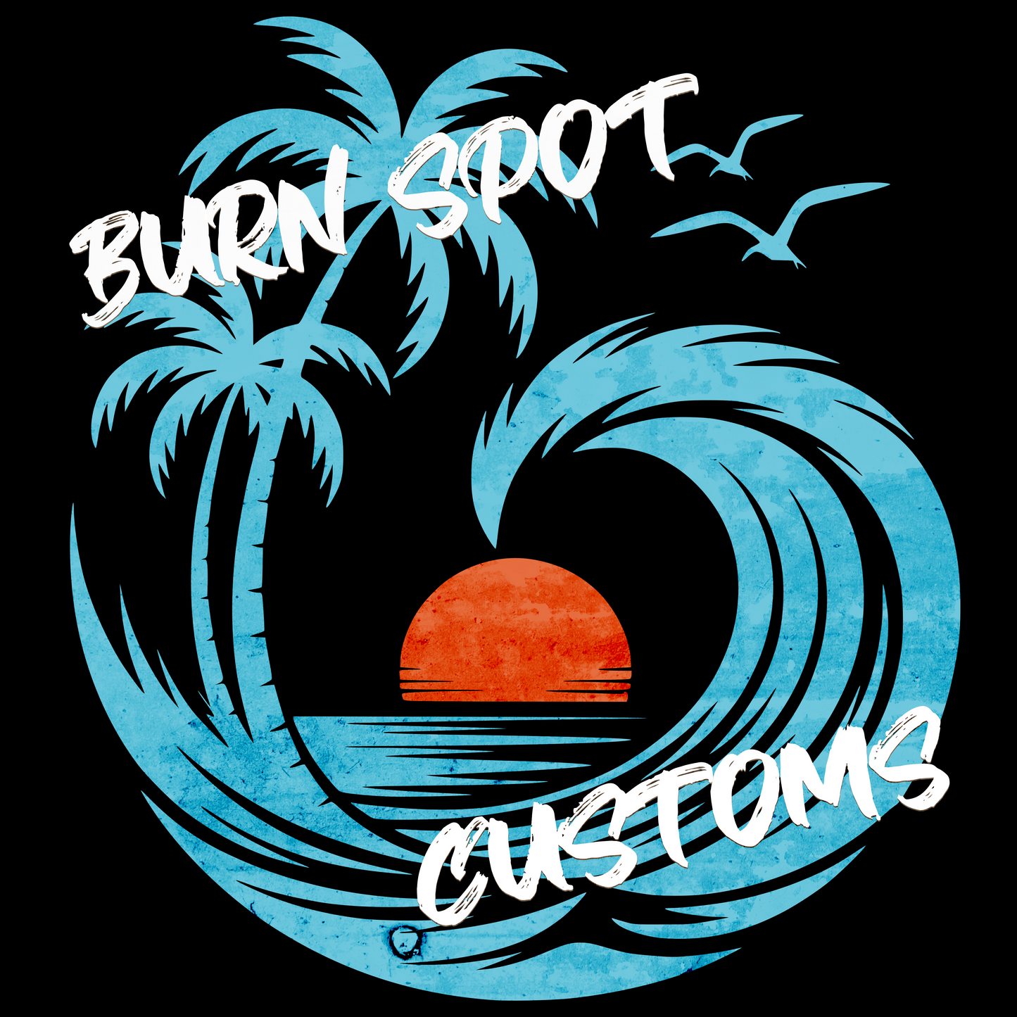 Sunset and Ride Vibe Square Sticker